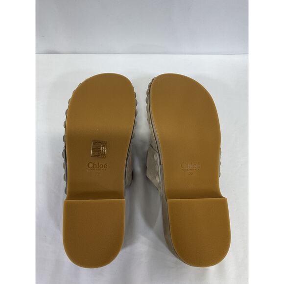Chlo� 'Joy' Beige Leather Clogs Size 9 - NWT - Picture 5 of 5